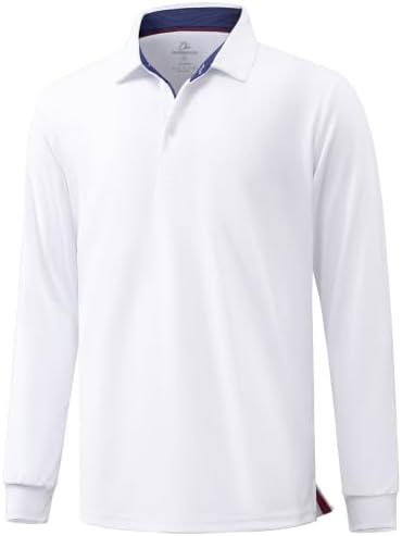 Men's Long Sleeve Golf Polo Shirts Casual Work
